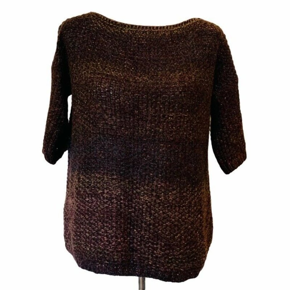 Elsamanda Womens Pullover Sweater Brown Melange L